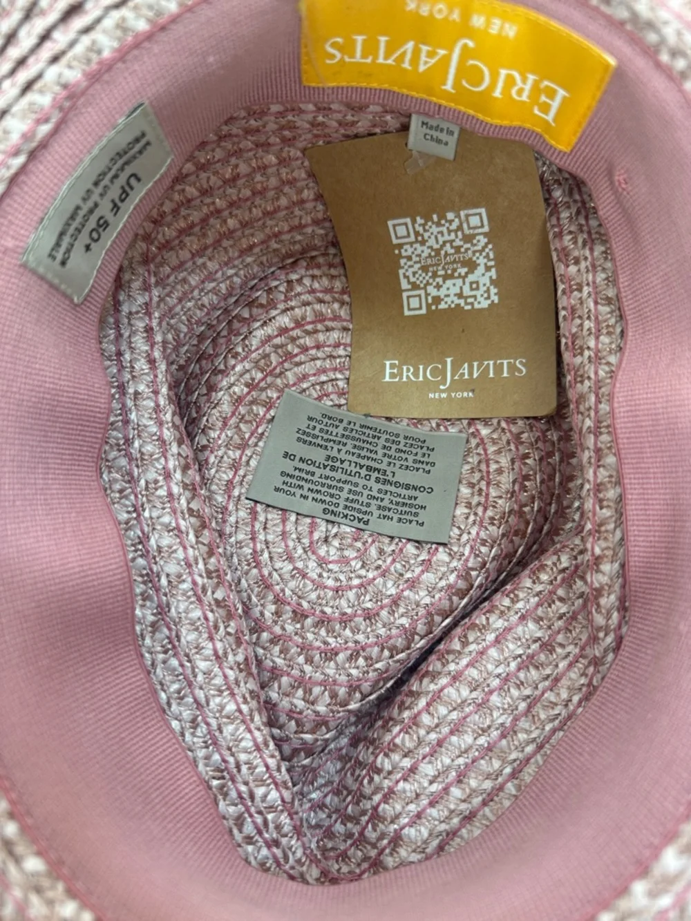 NEW Eric Javits Look Again Packable Blush Fedora - Picture 4 of 10